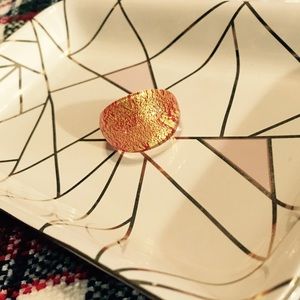 Red + Gold Glass Ring 💕